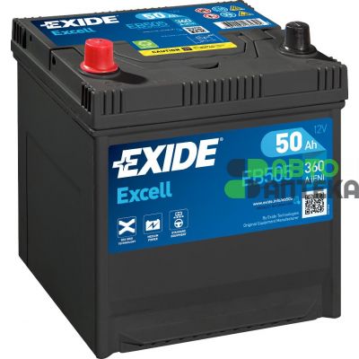 Автомобильный аккумулятор EXIDE Excell 6СТ-50Ah Аз ASIA 360A (EN) EB505