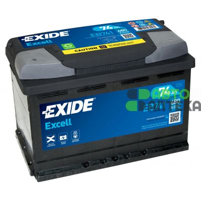 Автомобильный аккумулятор EXIDE Excell 6СТ-74Ah Аз 680A (EN) EB741