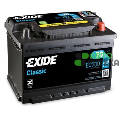 Автомобильный аккумулятор EXIDE Classic 6СТ-70Ah АзЕ 640A (EN) EC700