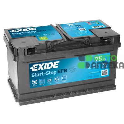 Автомобільний акумулятор EXIDE Start-Stop EFB 6СТ-75Ah АзЕ 730A (EN) EL752