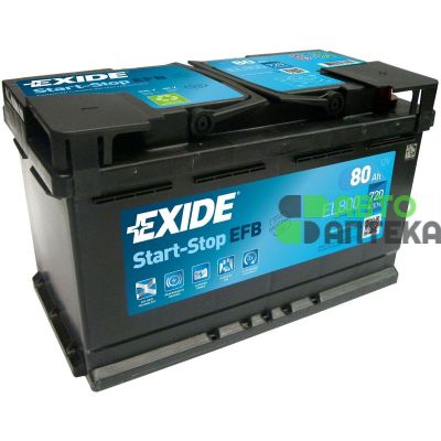 Автомобильный аккумулятор EXIDE Start-Stop EFB 6СТ-80Ah АзЕ 720A (EN) EL800