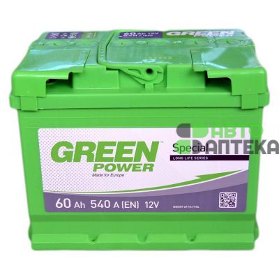 Автомобильный аккумулятор GREEN POWER 6СТ-60Ah Аз 540A (EN)