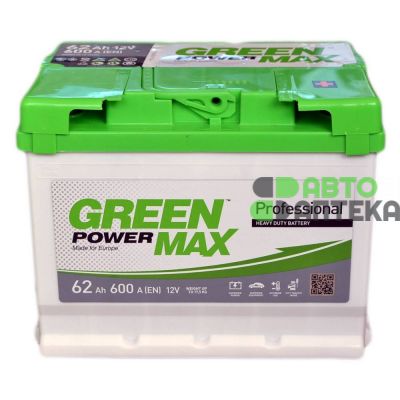 Автомобильный аккумулятор GREEN POWER MAX 6СТ-62Ah АзЕ 600A (EN) уценка