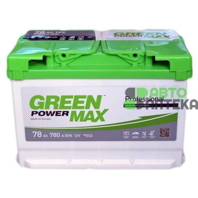 Автомобильный аккумулятор GREEN POWER MAX 6СТ-78Ah Аз 780A (EN)