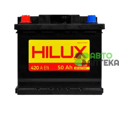 Автомобільний акумулятор HILUX Black 6СТ-50Ah Аз 420A hlx002