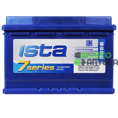 Автомобильный аккумулятор ISTA 7 Series 6СТ-74Ah АзЕ 720A 5740404209