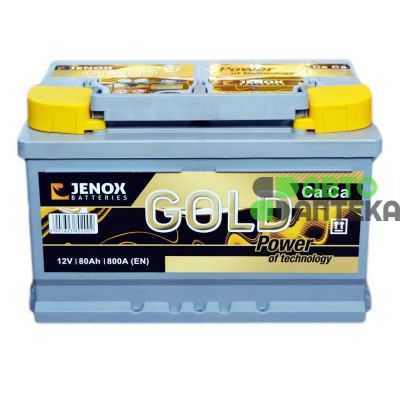 Автомобильный аккумулятор JENOX Gold 6СТ-80Ah АзЕ 800A (EN) R077624ZN