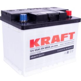 Автомобильный аккумулятор KRAFT 6СТ-65Ah АзЕ 680A (EN)