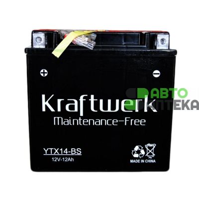 Аккумулятор мото KRAFTWERK 12Ah YTX14-BS