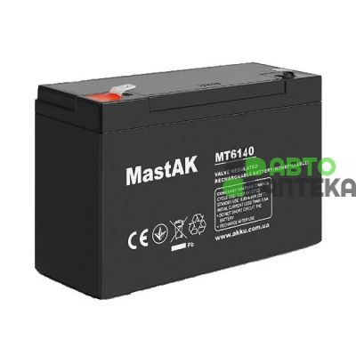 Аккумулятор тяговый MastAK AGM 14Ah 6V MT6140