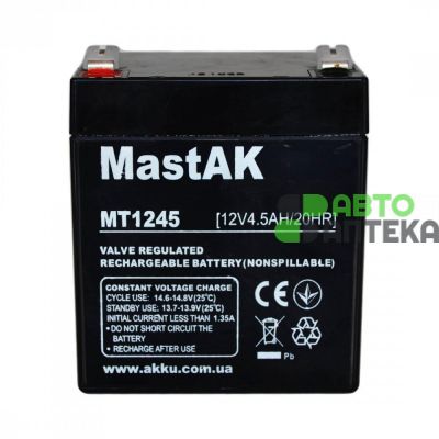 Аккумулятор тяговый MastAK AGM 4.5Ah 12V MT1245