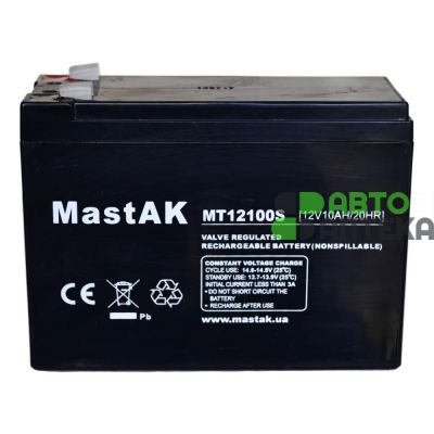 Аккумулятор тяговый MastAK AGM 10Ah 12V MT12100S