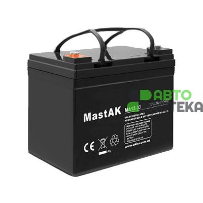 Аккумулятор тяговый MastAK AGM 33Ah 12V MT12-33