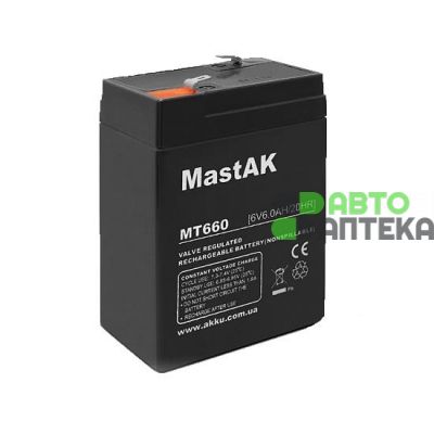 Аккумулятор тяговый MastAK AGM 6Ah 6V MT660