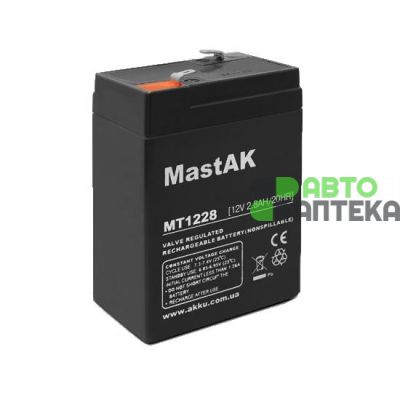 Аккумулятор тяговый MastAK AGM 2.8Ah 12V MT1228