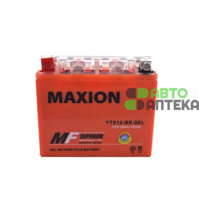 Мото аккумулятор MAXION GEL 6СТ-10Ah Аз 12В 130А (EN) YTX12-BS GEL