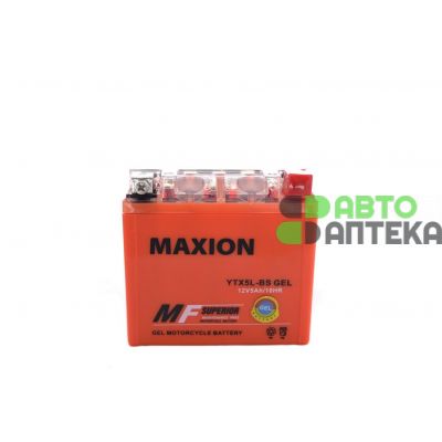 Мото аккумулятор MAXION YTX 5Ah GEL YTX5L-BS