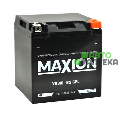 Мото акумулятор MAXION 6СТ-30Ah АзЕ 12В 300А (EN) YB30L-BS GEL