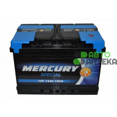 Автомобильный аккумулятор MERCURY SPECIAL 6СТ-74Ah АзЕ 720A (EN)