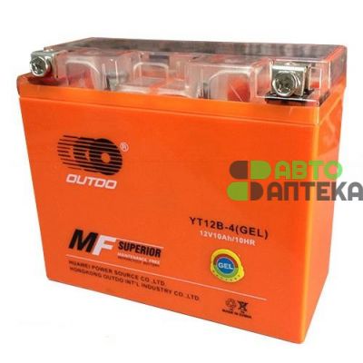 Мото акумулятор OUTDO YT 12B-4 (GEL) (12V, 10A)