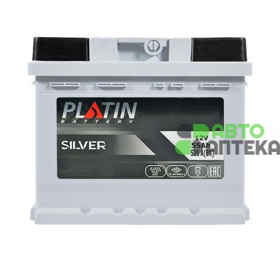 Автомобильный аккумулятор PLATIN Silver MF 6СТ-55Ah АзЕ 520A 5502392