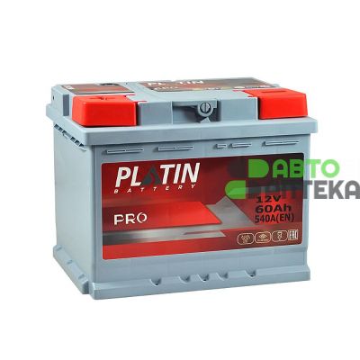 Автомобильный аккумулятор PLATIN Pro MF (L2) 60Ah 540A L+ plpro5502429