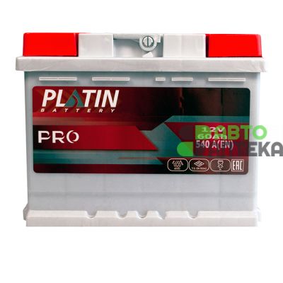 Автомобильный аккумулятор PLATIN Pro MF 6СТ-60Ah АзЕ 540A plpro5502428