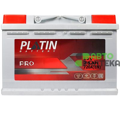 Автомобильный аккумулятор PLATIN Pro MF 6СТ-75Ah АзЕ 720A plpro5752200