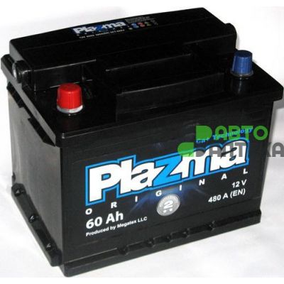 Автомобільний акумулятор PLAZMA Original 6СТ-60Ah Аз 480A (EN)