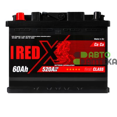 Автомобильный аккумулятор RED X 6СТ-60Ah Аз 520A 555 81rx