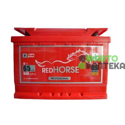 Автомобільний акумулятор RED HORSE Professional Line 6СТ-65Ah АзЕ 640A (EN)
