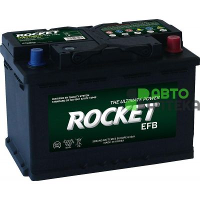 Автомобильный аккумулятор ROCKET EFB 6СТ-70Ah АзЕ 650A (CCA) EFB L3