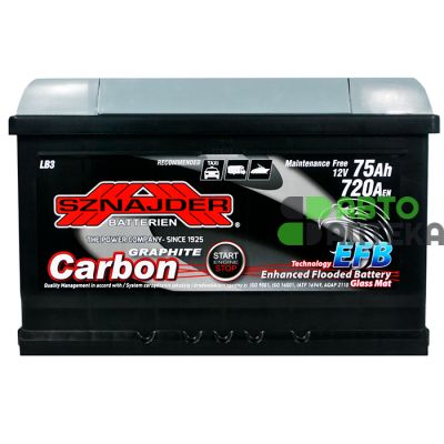 Автомобильный аккумулятор SZNAJDER Carbon Start Stop EFB 6СТ-75Ah АзЕ 720A 575 08