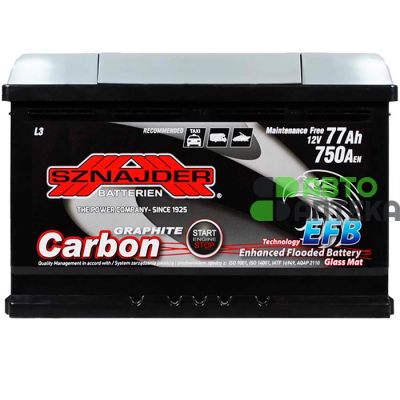 Автомобильный аккумулятор SZNAJDER Carbon Start Stop EFB 6СТ-77Ah АзЕ 750A 577 05