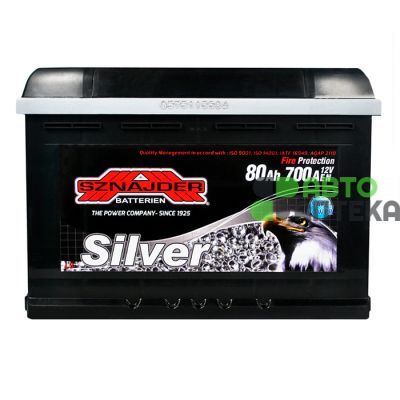 Автомобільний акумулятор SZNAJDER Silver 6СТ-80Ah АзЕ 700A 580 83