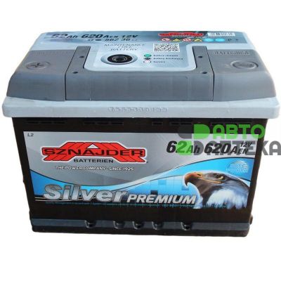 Автомобільний акумулятор SZNAJDER Silver Premium 6СТ-62Ah Аз 620A (EN)