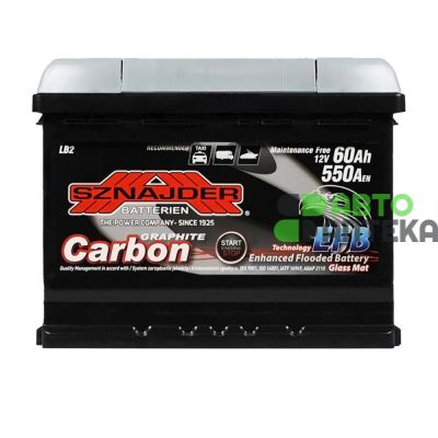 Автомобильный аккумулятор SZNAJDER Carbon Start Stop EFB (LB2) 60Аh 550А R+  (h=175) 560 08 