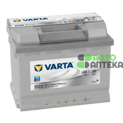 Автомобильный аккумулятор VARTA Silver Dynamic D39 6СТ-63Ah Аз 610A (EN) 563401061