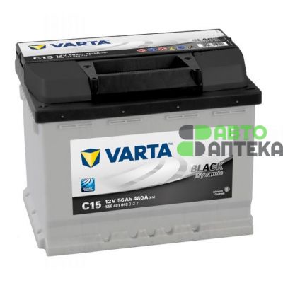 Автомобильный аккумулятор VARTA Black Dynamic C15 6СТ-56Ah Аз 480A (EN) 556401048