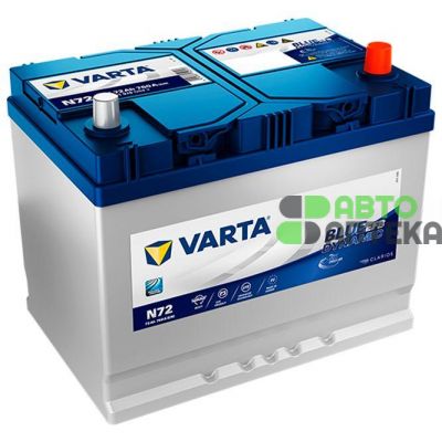Автомобильный аккумулятор VARTA Blue Dynamic EFB N72 6СТ-72Ah АзЕ ASIA 760A (EN) 572501076