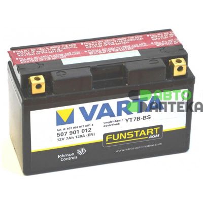 Мото аккумулятор VARTA AGM Funstart 12V YT7B-BS