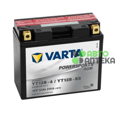 Мото акумулятор VARTA AGM Powersports 12V YT12B-4