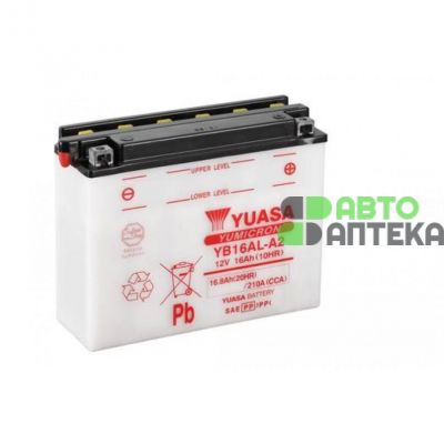 Мото акумулятор Yuasa YuMicron Battery 6СТ-16,8Ah АзЕ 210А (EN) сухозаряджений YB16AL-A2