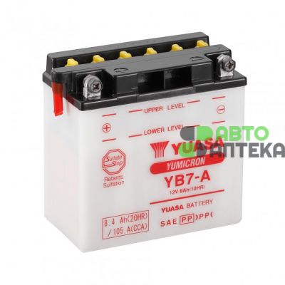 Мото акумулятор Yuasa YuMicron Battery 6СТ-8,4Ah Аз 105А (EN) сухозаряджений YB7-A