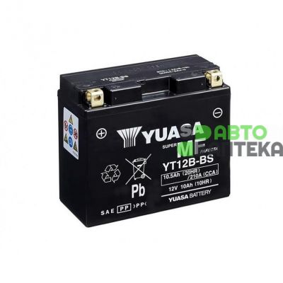 Мото акумулятор Yuasa МОТО MF VRLA Battery 10,5Ah Аз 210А (EN) сухозаряджений YT12B-BS 