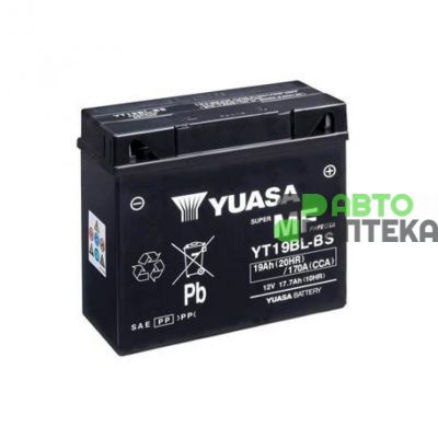 Мото аккумулятор Yuasa MF VRLA Battery 6СТ-19Ah АзЕ 170А (EN) сухозаряженный YT19BL-BS