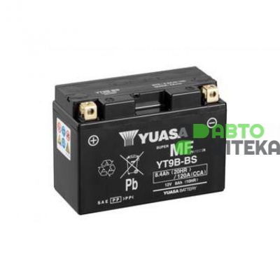 Мото аккумулятор Yuasa MF VRLA Battery AGM 6СТ-8Ah Аз 120А (EN) сухозаряженный YT9B-BS 