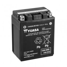 Мото аккумулятор Yuasa High Performance MF Battery AGM 12,6Ah АзЕ 210А (EN) сухозаряженный YTX14AHL-BS