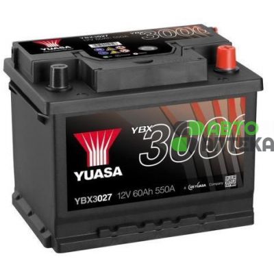 Автомобильный аккумулятор YUASA SMF 6СТ-60Ah АзЕ 550A (EN) YBX3027