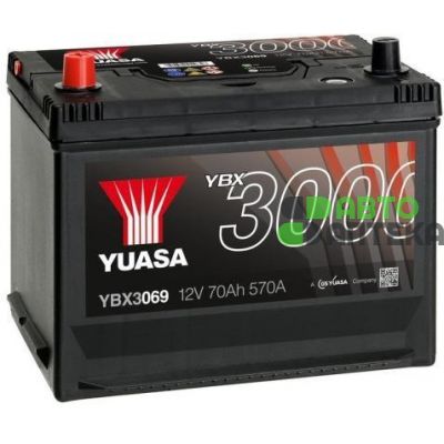 Автомобільний акумулятор YUASA SMF Japan 6СТ-70Ah Аз ASIA 570A (EN) YBX3069